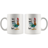 Chicken Hei Girl Hei Funny White Coffee Mug