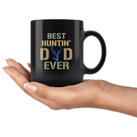 Best huntin' dad ever father's day gift black coffee mugs
