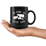 Vegetarian Be Kind To Every Kind Vegan Black Coffee Mug