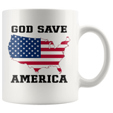 God Save America Kanye Flag White Coffee Mug