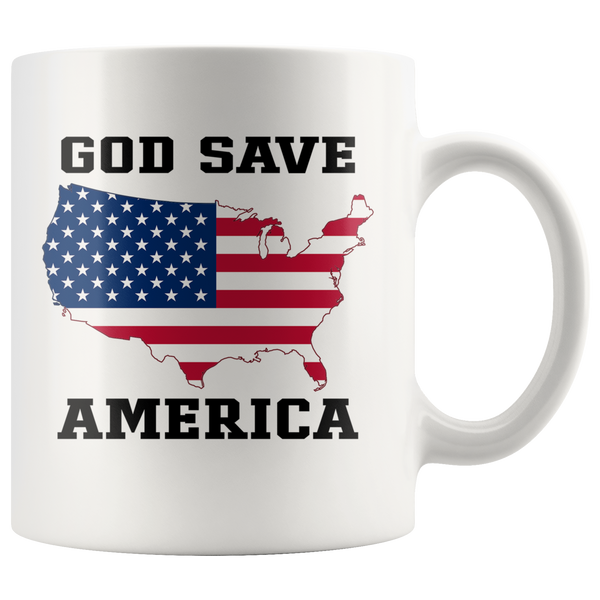 God Save America Kanye Flag White Coffee Mug