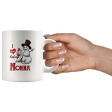 I Love Being Called Nonna Snowman Christmas Xmas Gift White Coffee Mug