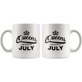 Queens are born in July, birthday white gift coffee mug