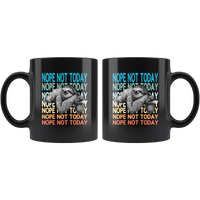 Lazy sloth nope not today vintage black coffee mug