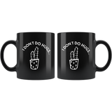 Cactus I don't do hugs black coffee mug