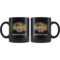 Strong woman hydrocephalus mom unbreakable mother gift black coffee mugs