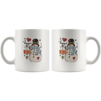 I Love Being A Nonna Snowman Christmas Xmas Plaid White Coffee Mug