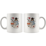 I Love Being A Nonna Snowman Christmas Xmas Plaid White Coffee Mug