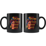 April woman I am Stronger, braver, smarter than you think, born in April, funny birthday black gift coffee mug