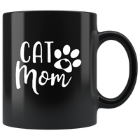 Cat mom paw cat mother's day gift black coffee mug