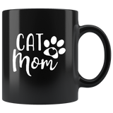 Cat mom paw cat mother's day gift black coffee mug