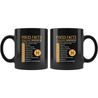 Pisces facts serving per container 1 awesome zodiac sign black coffee mug