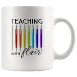 Teaching with flair white coffee mug