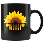 Jeep Sunflower black coffee mug