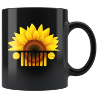 Jeep Sunflower black coffee mug