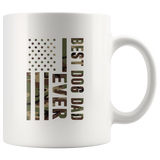 Best dog dad ever america flag military army father's day gift white coffee mug