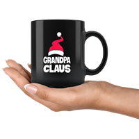 Grandpa Claus Santa Hat Christmas Xmas Black Coffee Mug