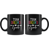 Team second grade back to school black coffee mug