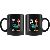 Chicken Hei Girl Hei Funny Black coffee mug