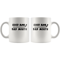 Good mom bad mouth hockey white coffee mug