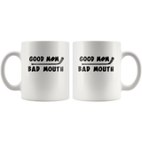 Good mom bad mouth hockey white coffee mug