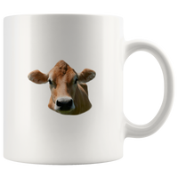 Cow rock paper scissors throat punch I win gift white coffee mug