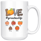 Personalized Grandmalife Halloween Gift Idea For Grandma From Grandkids, Halloween Gift For Mom From Kids White Coffee Mug