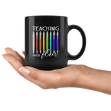 Teaching with flair black coffee mug