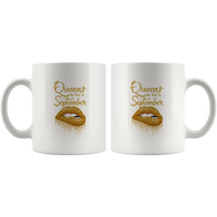 Queens are born in September birthday gift white coffee mug