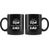 I'm an awesome son of a freaking awesome dad father's day gift black coffee mug