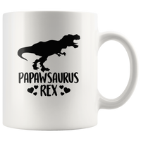Papawsaurus Rex Dad Father's Day Gift White Coffee Mug