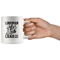 Lineman Lead The Way White Coffee Mug