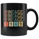 Vintage 1949 birthday black gift coffee mug