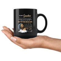 To My Grandson I Want You To Believe Deep In Your Heart Love Grandpa Gift For Grandson Lion Black Coffee Mug