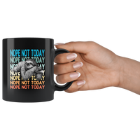 Lazy sloth nope not today vintage black coffee mug