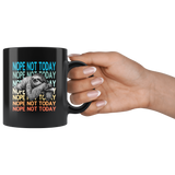 Lazy sloth nope not today vintage black coffee mug