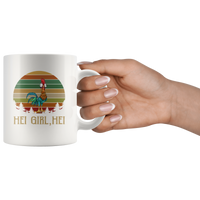 Hei girl hei chicke rooster funny vintage white coffee mug gift