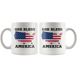 God Bless America Flag White Coffee Mug Mugs