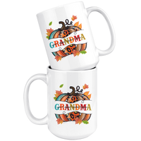 Personalized Halloween Gift For Grandma From Grandkids Custom Name Pumpkin Halloween Gift Nana Mimi White Coffee Mug