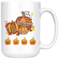 Personalized Grandma Est Halloween Gift Idea For Grandma Mom Nana Mimi From Grandkid Kids Custom Name White Coffee Mug