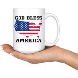 God Bless America Flag White Coffee Mug Mugs