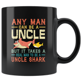 Vintage real man to be a uncle shark, gift black coffee mugs for uncle