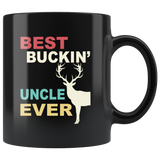 Vintage best buckin' dad ever deer, gift for uncle black coffee mug