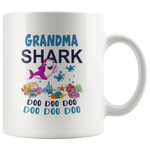 Grandma shark doo doo doo gift white coffee mug