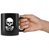 Skull loves jeep lover black coffee mug