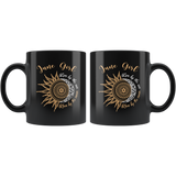 June Girl Live By The Sun Love By Moon Born In June Birthday Gift Black Coffee Mug