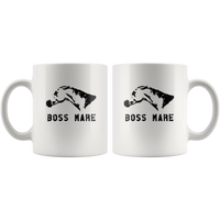 Horse boss mare white coffee mug