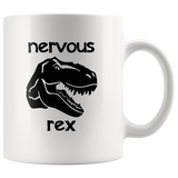 Nervous Rex White Coffee Mug