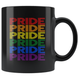 National Pride LGBT Rainbow Gay Equality Black Coffee Mug