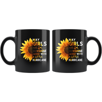 Sunflower May girls are sunshine mixed with a little Hurricane Birthday gift, born in May, black coffee mug